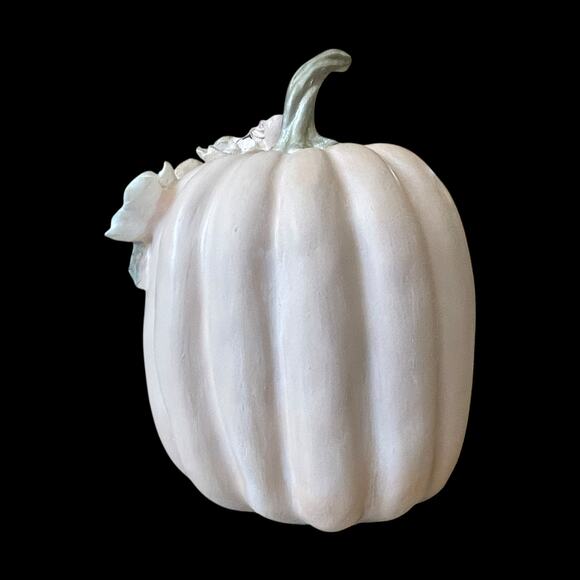 Martha Stewart Floral Embellished Pumpkin 10in Pastel Pink Resin Fall Decor NEW - Picture 9 of 15